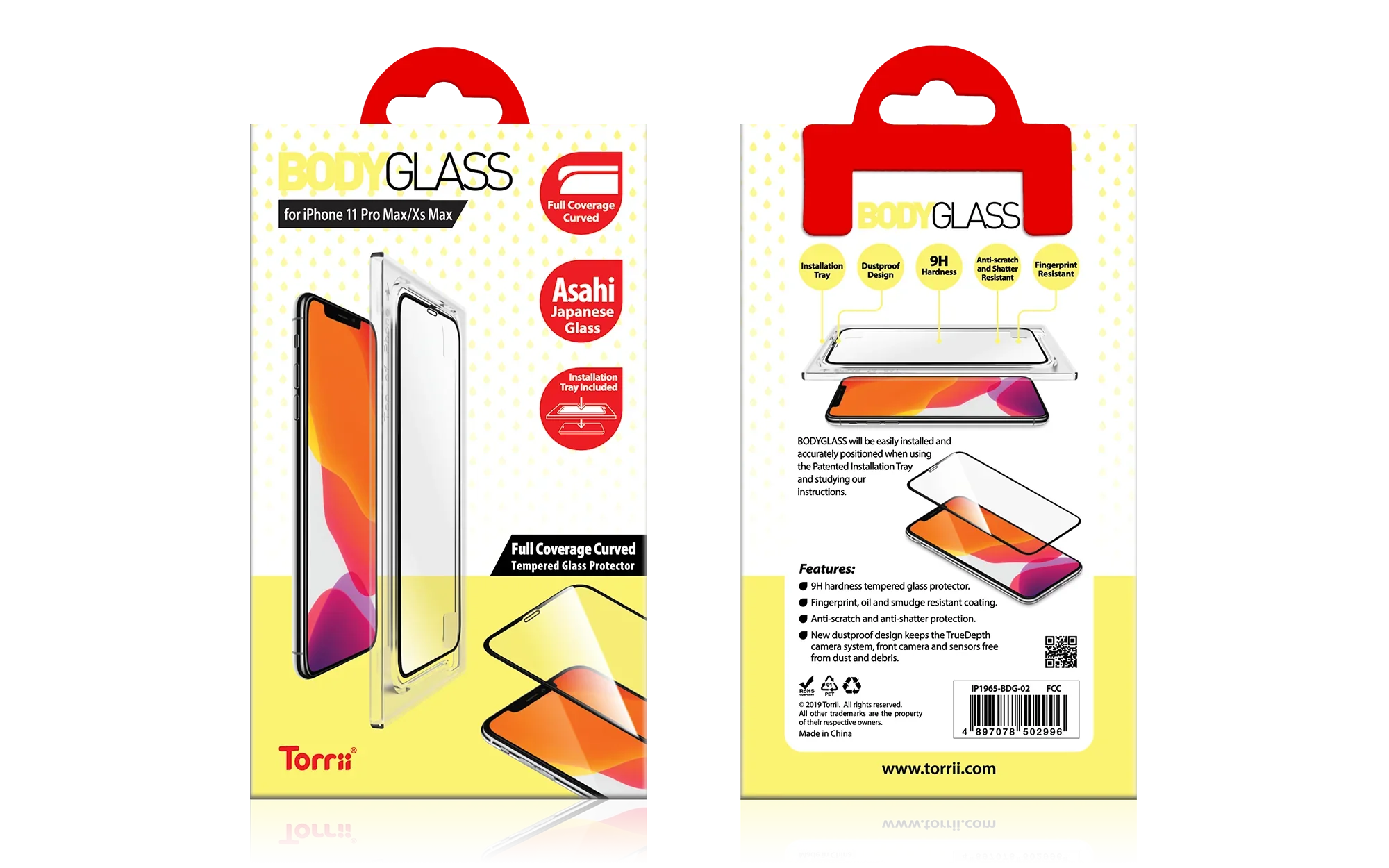 Torrii Bodyglass Full Coverage Curved For iPhone 11 Pro Max - Black - Tashqila Torrii Bodyglass Full Coverage Curved For iPhone 11 Pro Max - Black - Tashqila